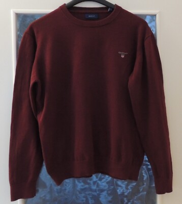 GANT Herren Pullover Gr. L Baumwollpullover dunkelrot gebraucht