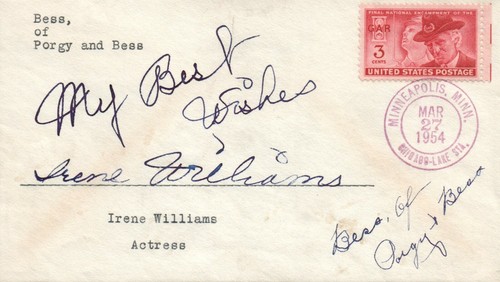 Irene Williams Actress Hand Signed Autograph First Day Cover 1954