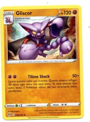 GLISCOR 96 096/196 Rare - ITA MINT - Pokemon Schwert & Schild VERLORENER URSPRUNG