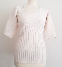 BY MALENE BIRGER Ivena Cream, Stretch Fit, Ribbed, Asymmetrical Top - S