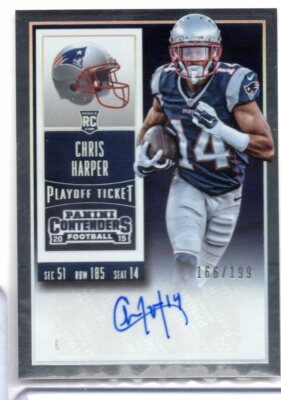 Chris Harper Patriots RC Auto 2015 Panini Contenders 166/199 260 042021ATCD20