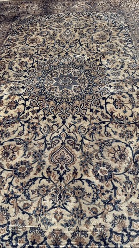 £3600 Fine Persiann Nainn hand made silk & wool rug 350x240cm Antique - Picture 7 of 15