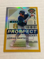 2024 PANINI PROSPECT EDITION ADRIAN SANTANA 4/10 GOLD PRIZM SSP RAYS 