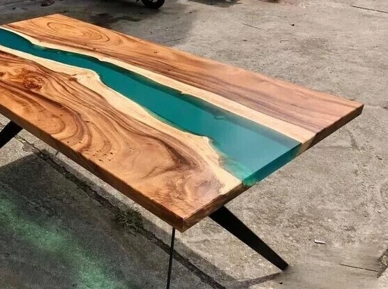 Epoxy Resin Table Top, Live Edge Dining Epoxy table top, epoxy wood table Slabs - Image 2 of 4