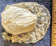 Antique White Lace Cotton Bonnet From Doll Seamstress Estate
