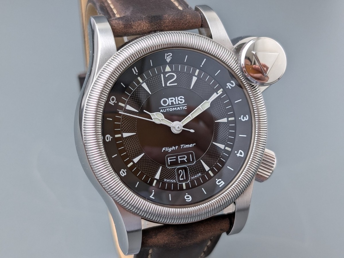 サーリオ Beautiful! ORIS 7568 Flight Timer Black Dial Automatic Men's Watch