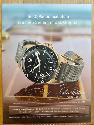 2020 Glashütte Original SeaQ Panoramadatum Advertisement Werbung Reklame