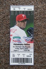 PHILADELPHIA PHILLIES VS KANSAS CITY ROYALS 4/5/2013 FULL TICKET ~ HOME OPENER