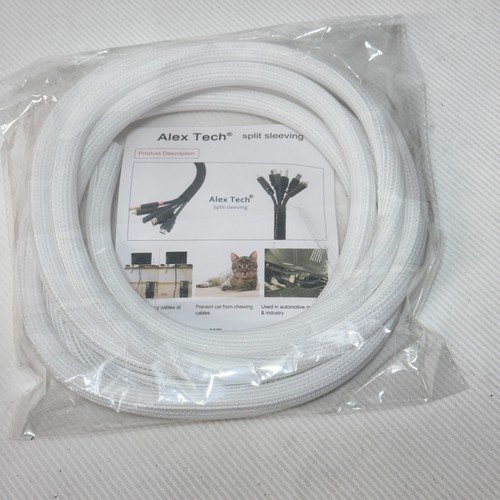 Alex Tech 1/4" 9 piedi bianco protezione cavo manicotto diviso - Foto 5 di 6