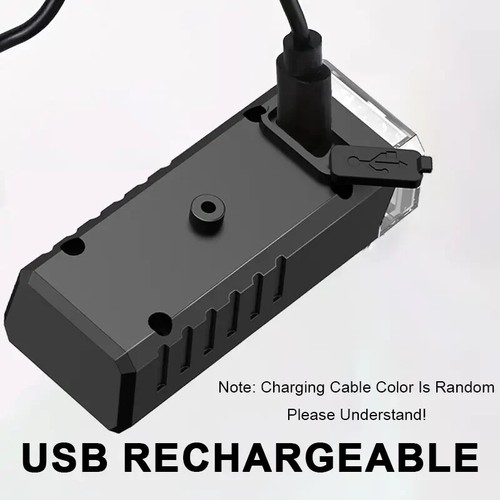 Luce per bicicletta USB ricaricabile multifunzionale a LED Bici ciclismo strada - Foto 3 di 6