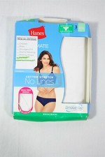 939X07 Hanes 42STB1 Ultimate  Smooth Tec Women's Bikini Briefs 3-Pack 8/XL White