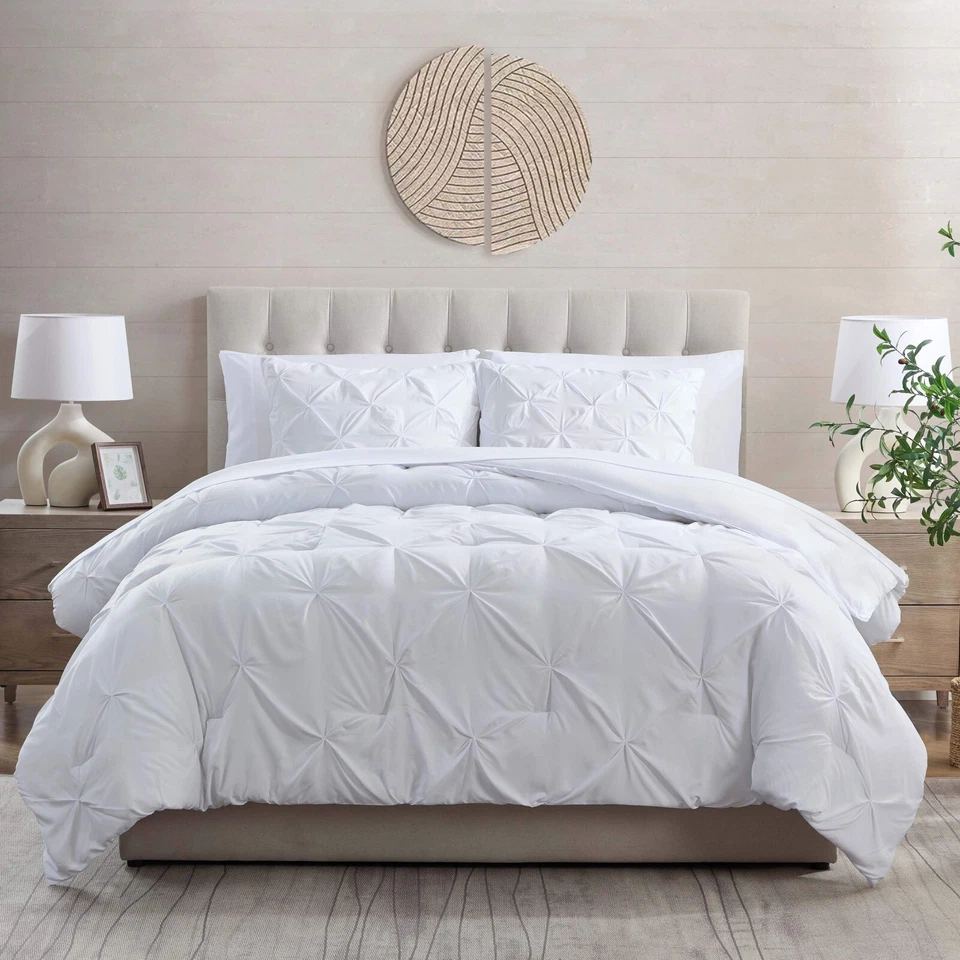 Cama de microfibra súper suave y transpirable de alta calidad plisada de pellizco de 7 piezas en una bolsa Foto 3 de 4