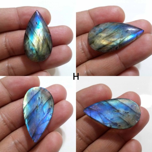 Fabulous Blue Fire Labradorite Pear Shape Cabochon Loose Gemstone Making Jewelry - Picture 9 of 28