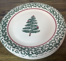 Furio Holiday Christmas Tree Dinner Plates - Set of 4 - Made in Italy