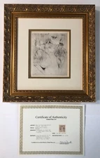 Framed Henri de Toulousse-Lautrec "Mademoiselle Lender Saluant" Lithograph