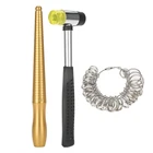 3pcs/Set Ring Mandrel Sizer Finger Measuring Stick Griff HammeSchmuck Werkzeug