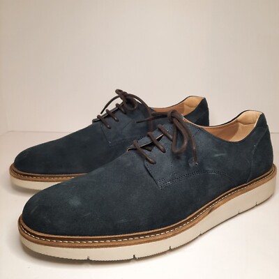 Hogan Shoes Mens Size 10 Blue Suede Oxfords Leather Lace Up Dress Italy 