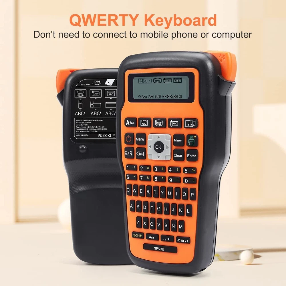 E1000 Pro Portable Label Maker Handheld P-Touch TZe-231 Labeler Machine E1000 Pro Portable Label Maker Handheld P-Touch TZe-231 Labeler Machine