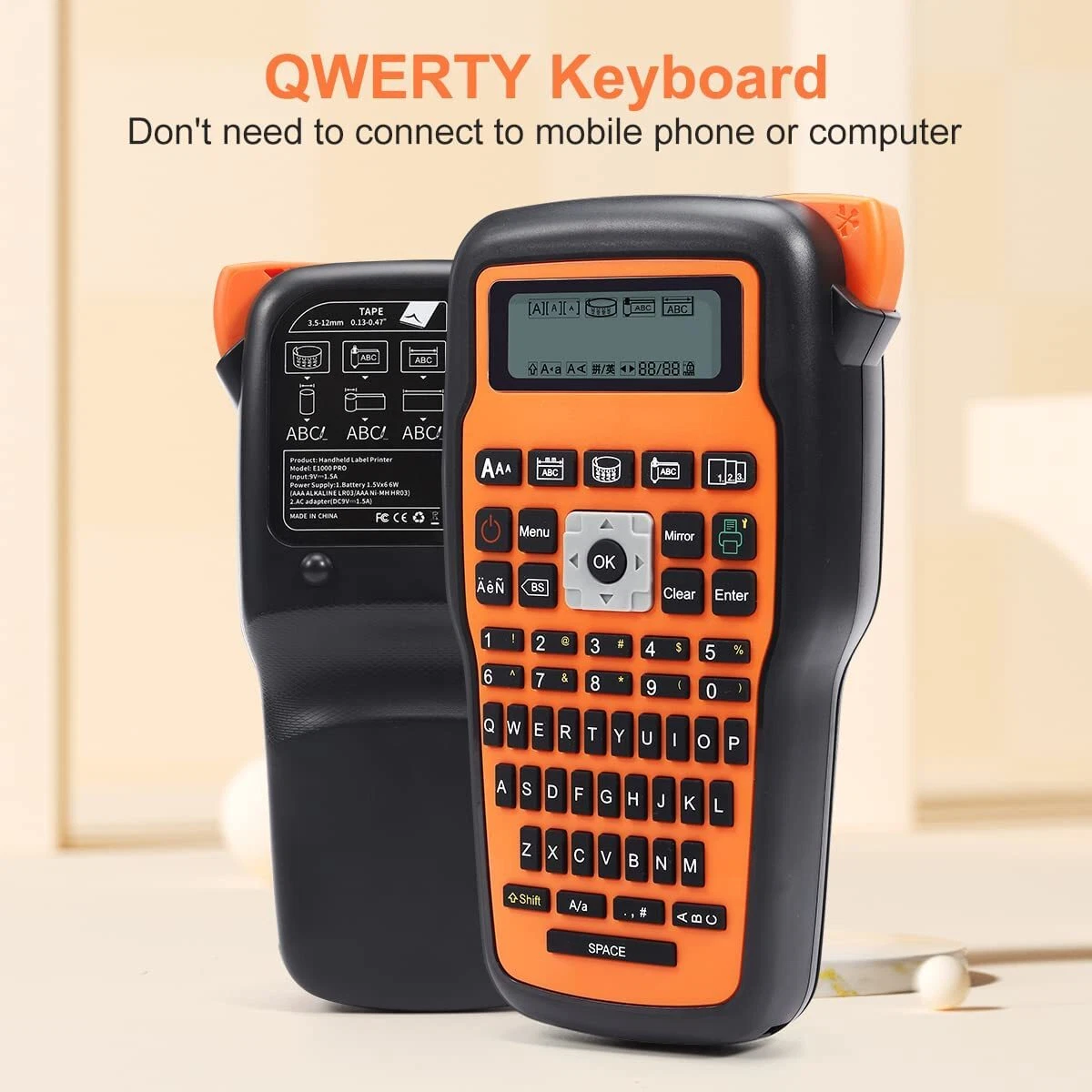 E1000 Pro Portable Label Maker Handheld P-Touch TZe-231 Labeler Machine-image