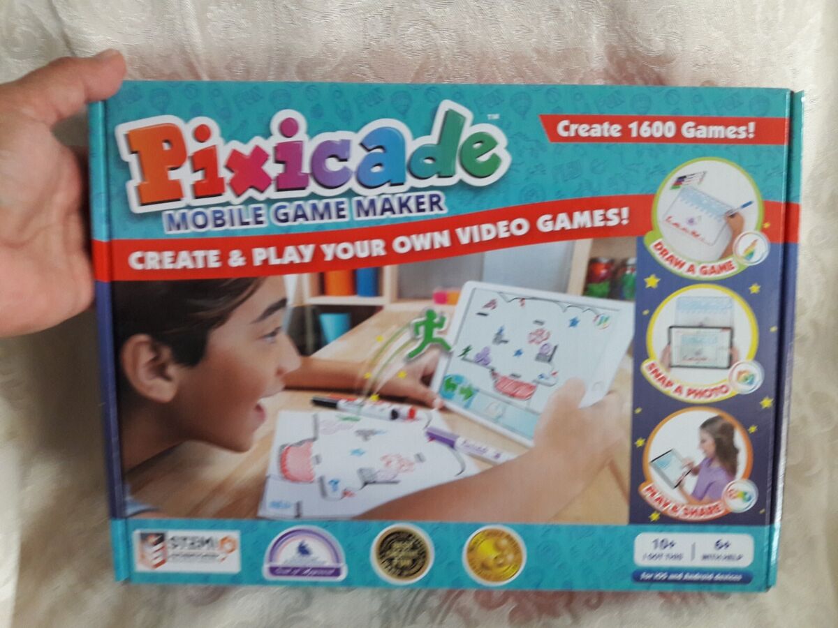 PIXICADE Mobile Game Maker: DRAW CREATE & PLAY YOUR OWN VIDEO GAMES STEM  ART NEW