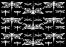 Dragonflies 27 pcs White Fused Glass Decals