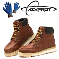 Top Men's Work Boots 6" Soft Toe Waterproof Boots, LightWeight Construction boot