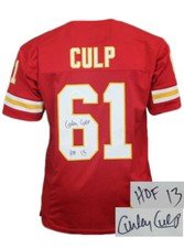 Curley Culp signed Red Custom Stitched Pro Style Jersey HOF 13 XL-JSA ITP Holo