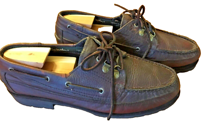 Thom Mcan Mens Size 10 M Full Grain Leather Brown Boat Deck  display picture 3