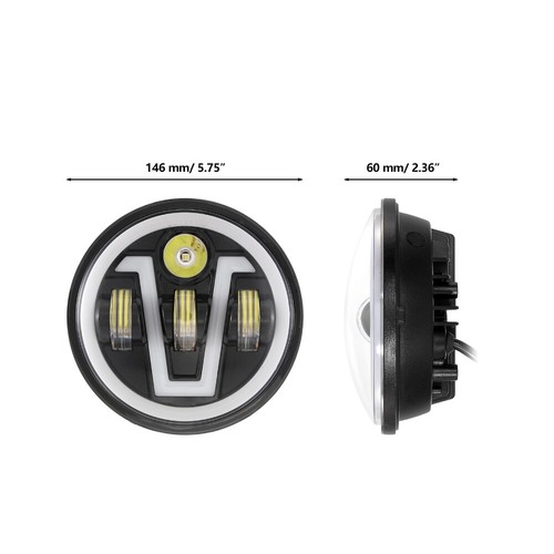 1x 5.75" LED Motorcycle Headlight Projector Hi/Lo Beam For Harley Dyna Sportster - Picture 11 of 11