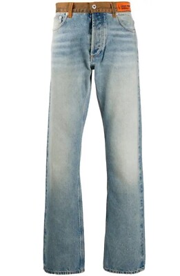 HERON PRESTON Two-tone high-rise straight-leg jeans. Size 25. NWT
