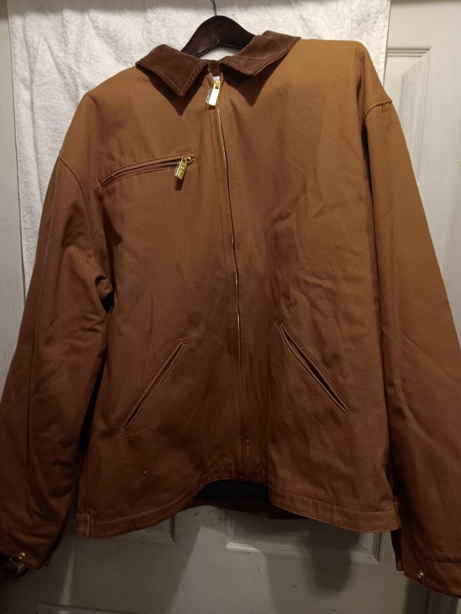 JB Hunt Big Mens Heavy Zip Wool Lined WorkCoat size 4X JB Hunt Big Mens Heavy Zip Wool Lined WorkCoat size 4X