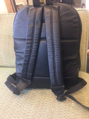 Retro 1980s Black Leather Black Backpack | eBay
