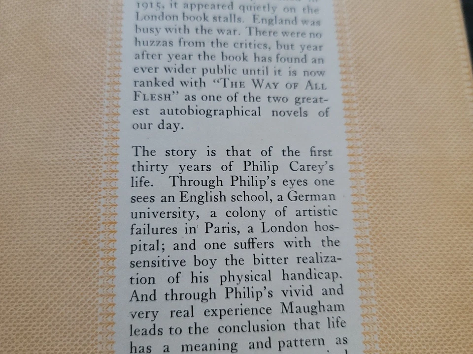 Of Human Bondage - W Somerset Maugham 1915 HC Foto 3 de 4