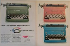 1955 Vintage Royal Typewriter Portable Workplace Print Ad. thumbnail
