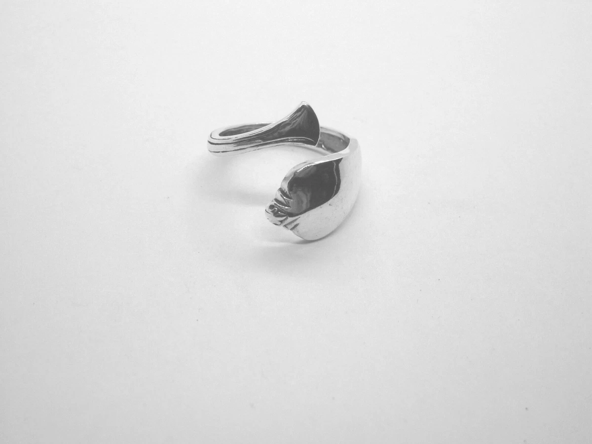 Sterling silver spoon ring style thumb ring