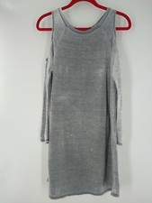 Treasure Bond Dress S Cold Shoulder Sleeve Gray 005
