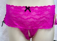 Women's Lingerie, Boy Shorts, Set/4, Seven Til Midnight, 3X/4X, PinkBlkWht, #222