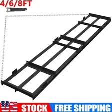 4/6/8FT Drag Harrow Driveway Grader Power Rake W/6FT Chain For ATV UTV Tractor