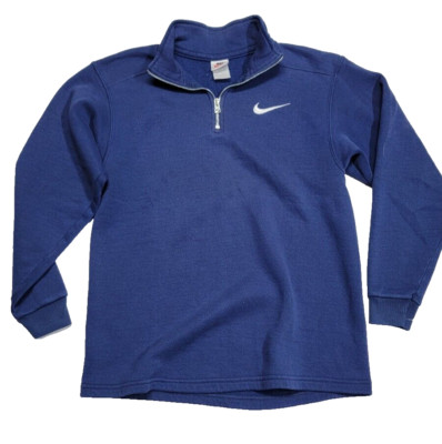Vintage 90's Nike 1/4 Zip Navy Athletic Pullover Sweat Shirt