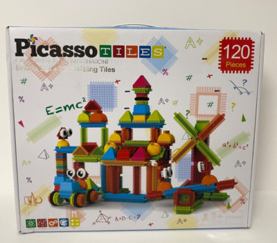 Picasso Tiles Bristle Shape 3D Multicolor Building Block Set Of 120 Pieces