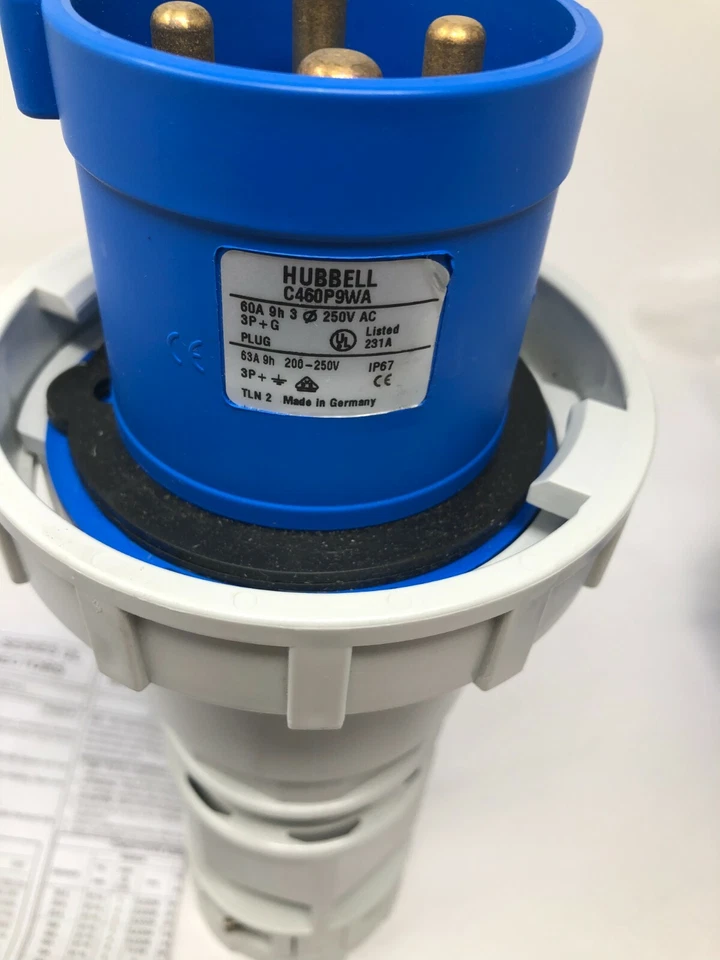 Hubbell C460P9WA 60/63A 125/250VAC Hubbell-PRO C-Series Watertight Plug - Image 2 of 4