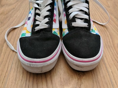 rainbow lace up vans