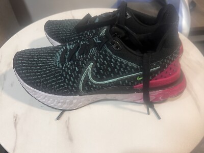 Nike React Infinity Run Flyknit 3 Black Pink Turquoise ￼
