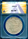 1903 $1 Silver Morgan Dollar AU 58 ANACS # 7830256 + Bonus