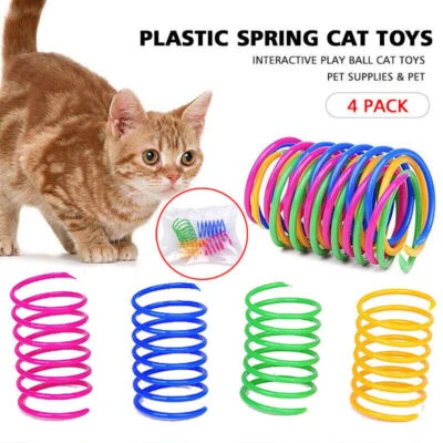 MARKENLOS 12 Stücke Katze Spielzeug Bunte Spirale Katzen Spielzeug Frühling Kunststoff T