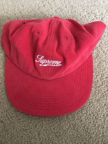 Supreme Script Logo 6 Panel Hat Cap