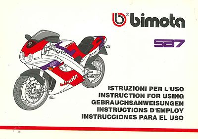 Original Bimota SB7 Bedienungsanleitung Owner's Manual MULTILANGUAGES