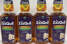 4PK ZzzQuil Soothing Sleep Nighttime SleepAid Chamomile Honey 12 OZ EA EXP 5/27