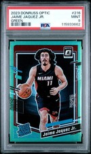 2023 Panini Donruss Optic #216 Jaime Jaquez Jr. Green Prizm Rookie RC /5 PSA 9