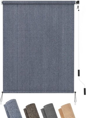 Patio Shades Roll Up Outdoor Blind, 4' W x 6' H Cordless Sun Shade  Screen with